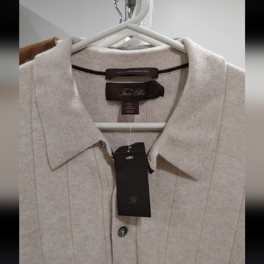 BRAND NEW TASSO ELBA FINE 100% CASHMERE SWEATER MENS XXL